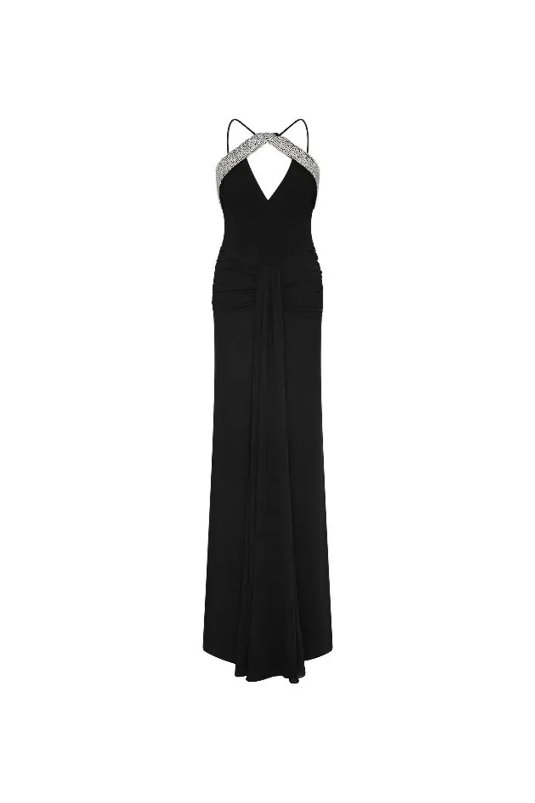 🖤 BRAND NEW REBECCA VALLANCE Astros Gown - Size 8 AU - Black Embellished Maxi Dress 🖤 for rent on The Volte - main image