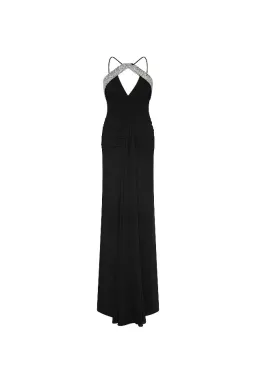 🖤 BRAND NEW REBECCA VALLANCE Astros Gown - Size 8 AU - Black Embellished Maxi Dress 🖤 for rent on The Volte - image 9