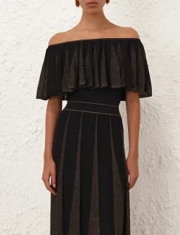 Zimmermann Valiant Metallic Frill Top and Midi Skirt Size 1 / AU 10 for rent on The Volte - image 3