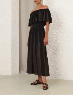 Zimmermann Valiant Metallic Frill Top and Midi Skirt Size 1 / AU 10 for rent on The Volte - image 1