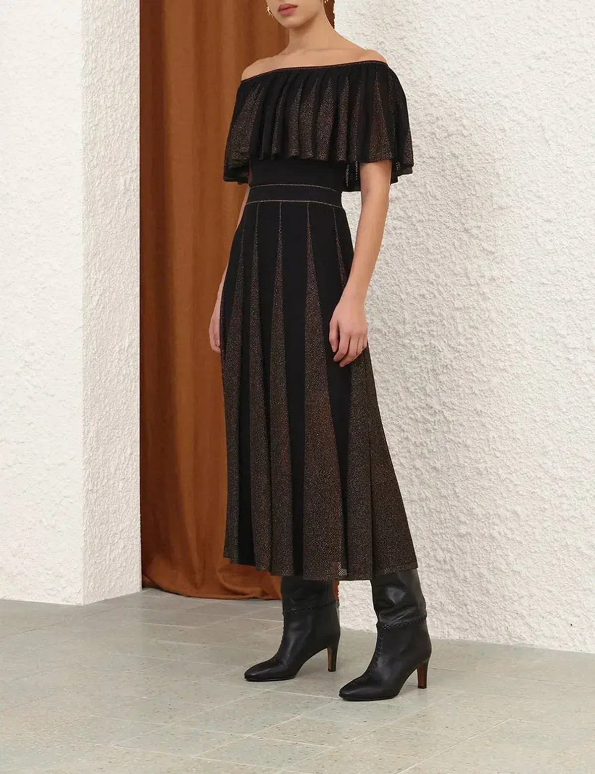 Zimmermann Valiant Metallic Frill Top and Midi Skirt -size 1 - Image 2