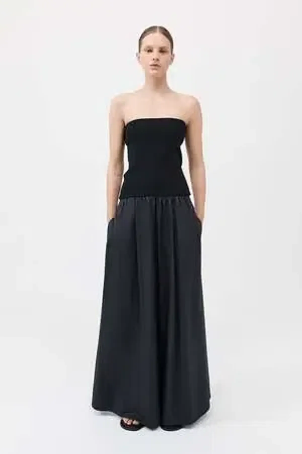 St. Agni Black Strapless Drop Waist Maxi Dress Black Size XS / 6 - Image 1