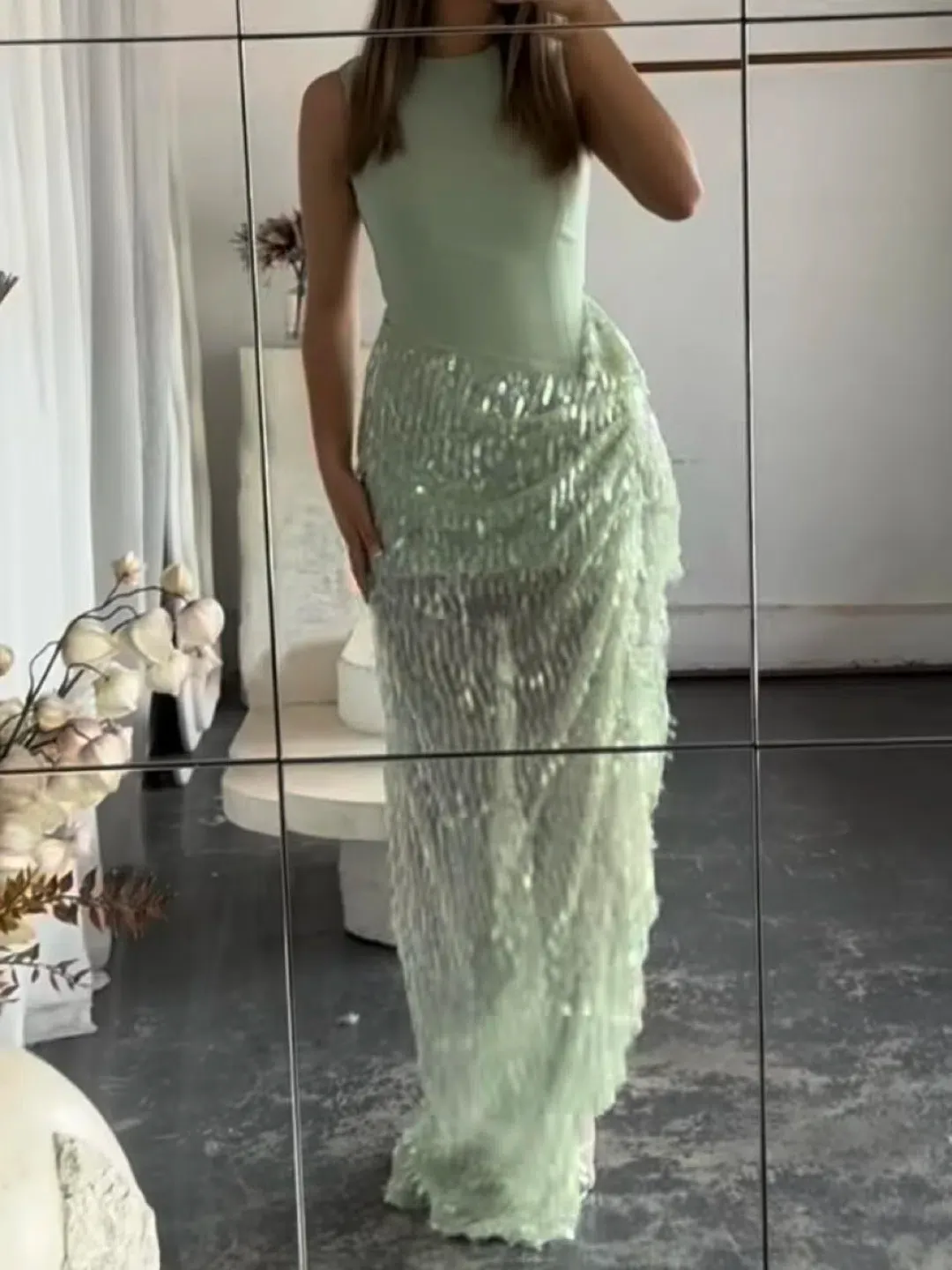 Jefre Sei Zoi Gown Green Size S/AU8 for rent on The Volte - main image