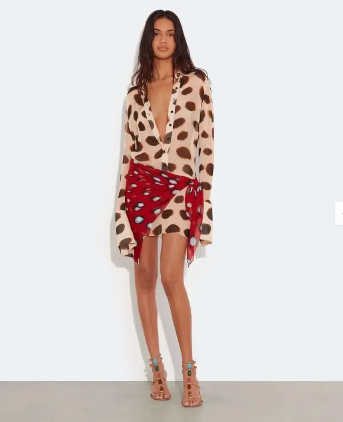 Rat and Boa Nilah Mini Shirt Dress in Animal Size 8 for rent on The Volte - main image
