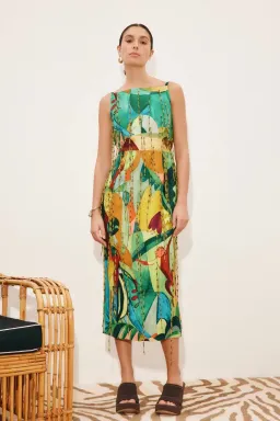 Alemais Mokshini Beaded Fringe Midi Dress Size 8 for rent on The Volte - image 1
