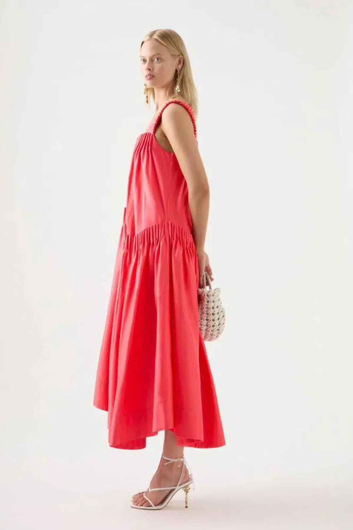 Aje Severine Sleeveless Midi Dress Rouge Pink Size 14 - Image 3