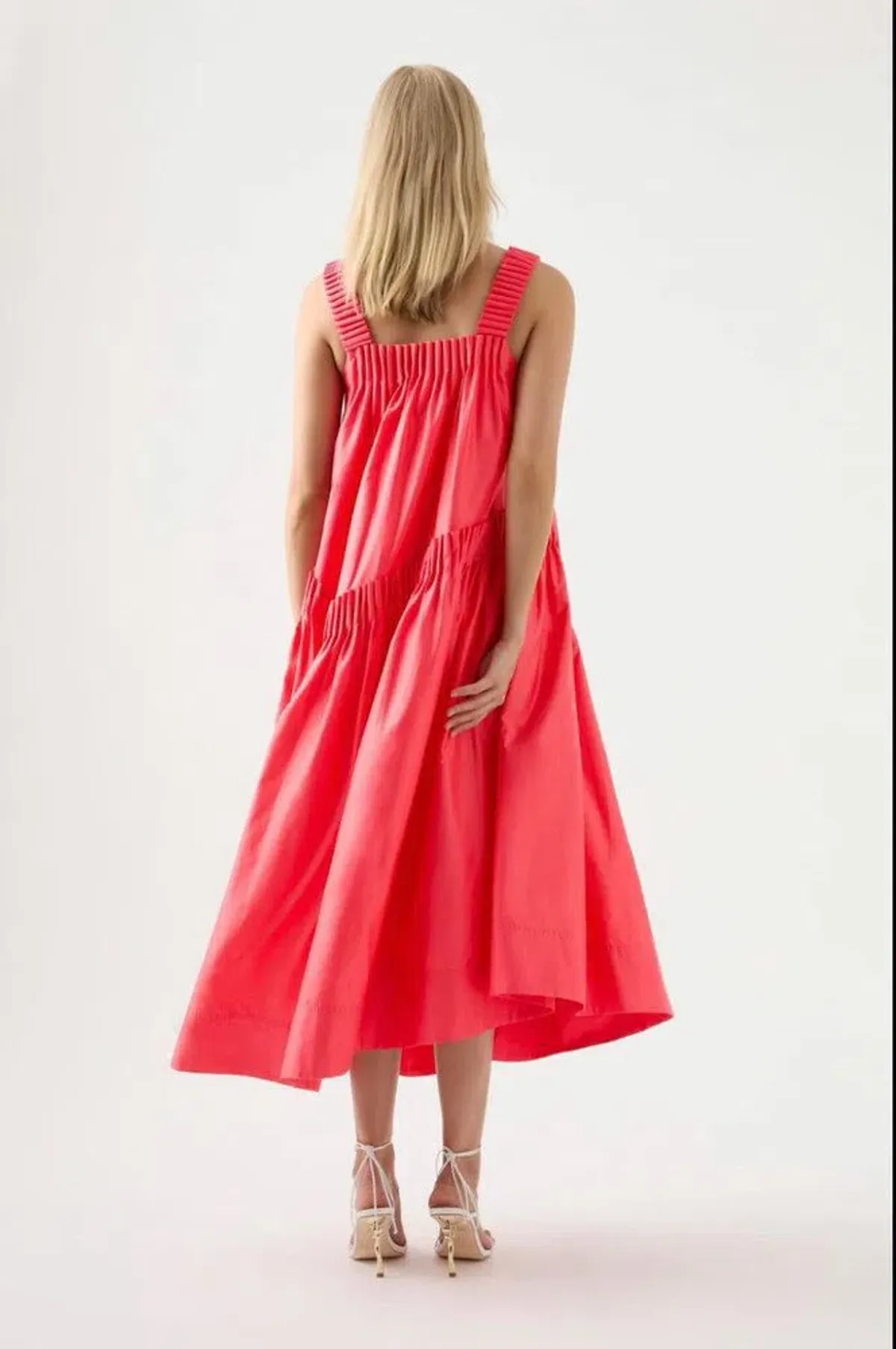 Aje Severine Sleeveless Midi Dress Rouge Pink Size 14 - Image 2