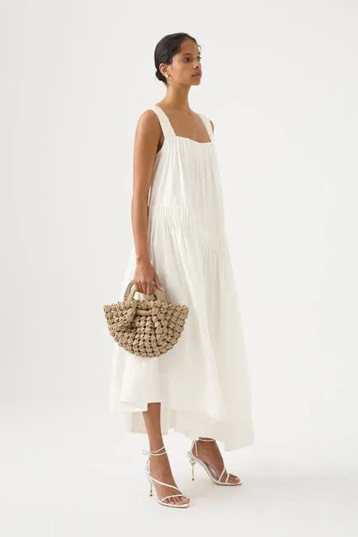 Aje Severine Sleeveless Midi Dress Ivory Size 10 - Image 1