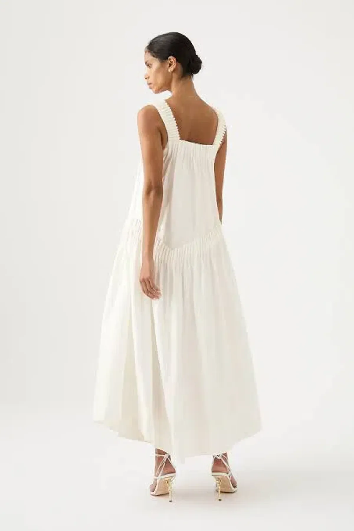 Aje Severine Sleeveless Midi Dress Ivory Size 10 - Image 2