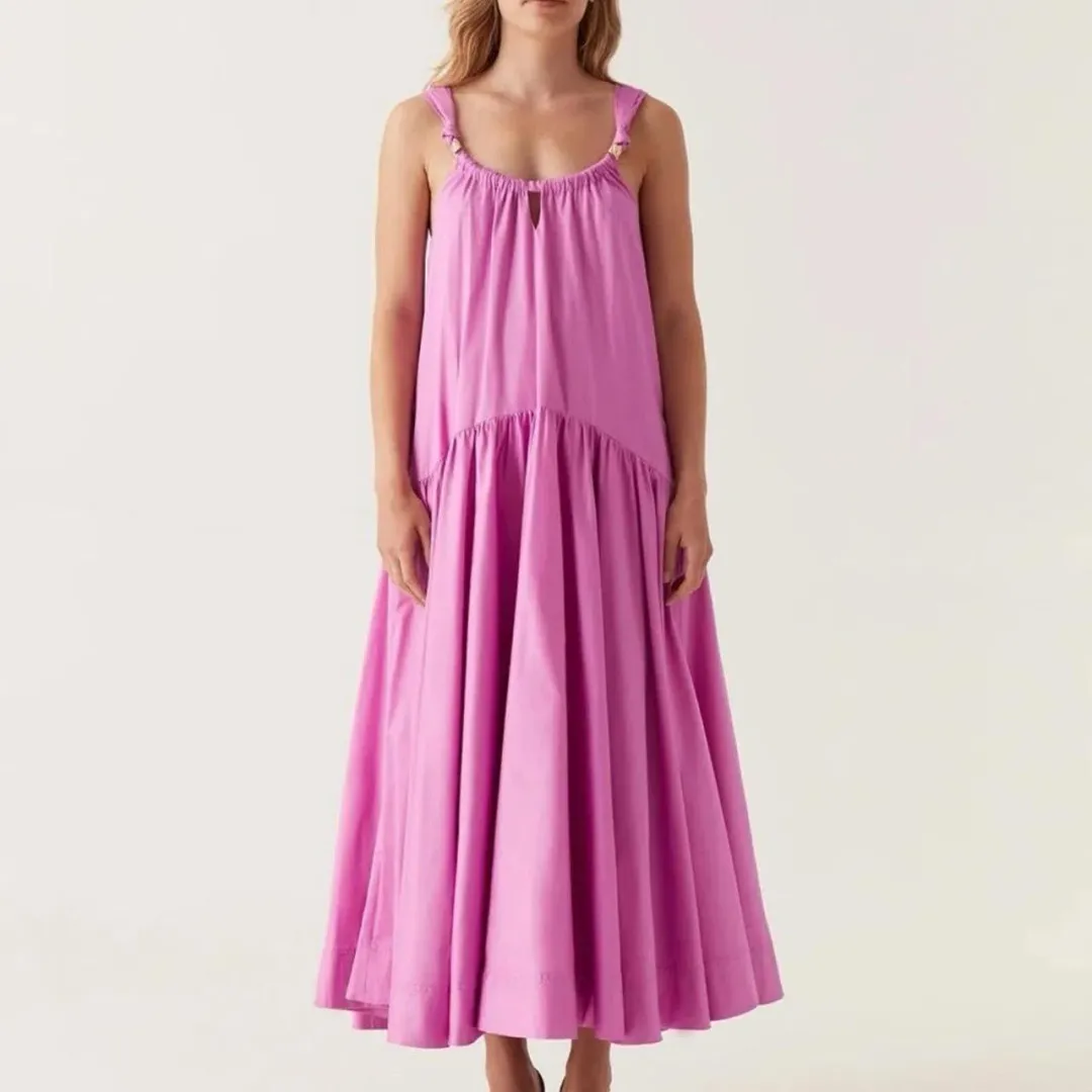 Aje Flora Midi Dress in Muted Fuchsia size 16 for rent on The Volte - main image