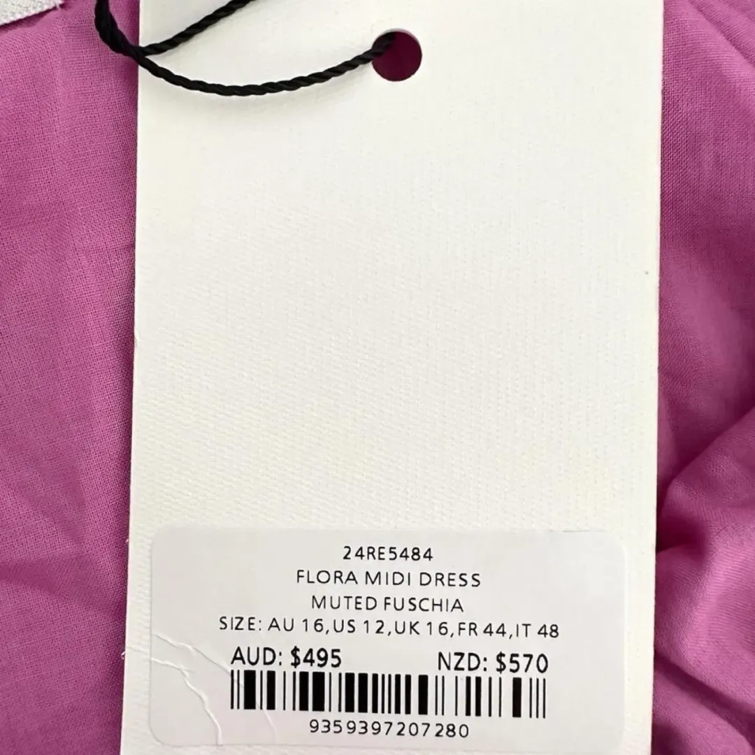 Aje Flora Midi Dress in Muted Fuchsia size 16 for rent on The Volte - main image