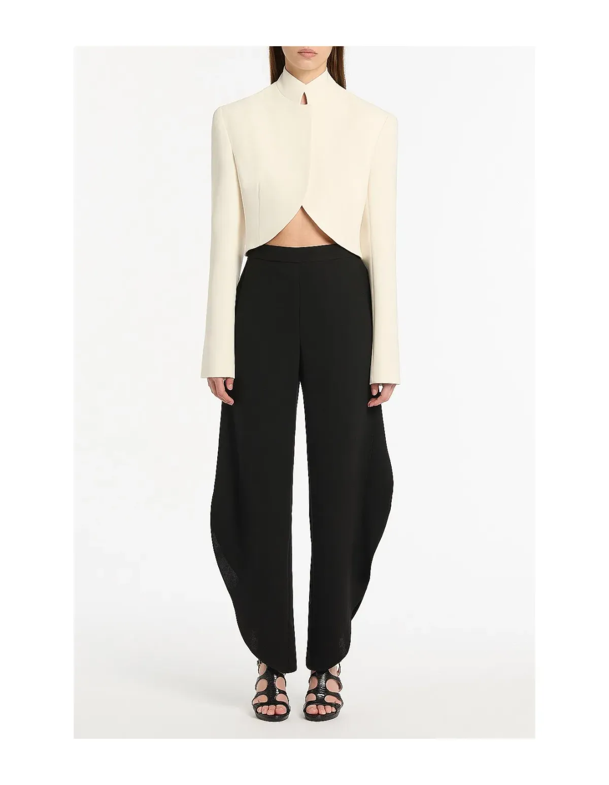 Carla Zampatti Black Crepe Petal Pant Size 6 AU - Image 1