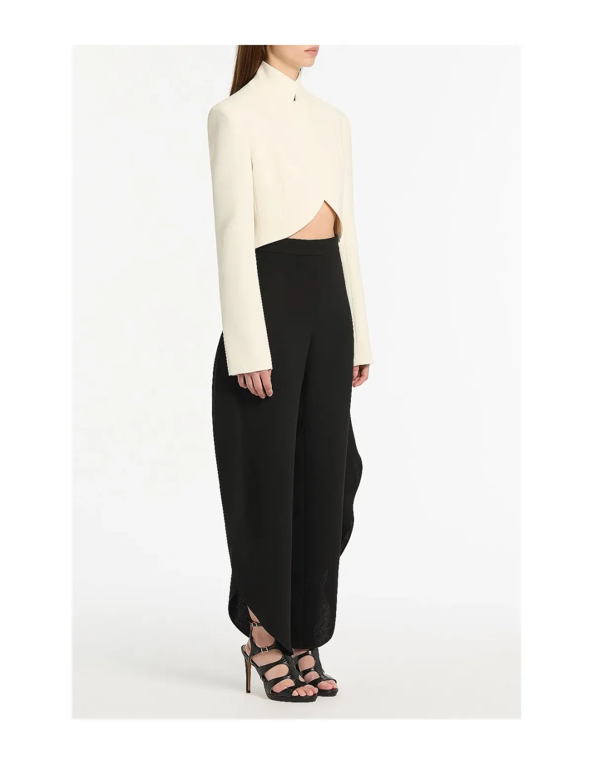 Carla Zampatti Black Crepe Petal Pant Size 6 AU - Image 2