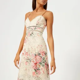 ZIMMERMANN Laelia Diamond Bralette Linen Midi Dress 0 Size 0 - 8 AU, Floral Lace outfit for rent on The Volte - image 2