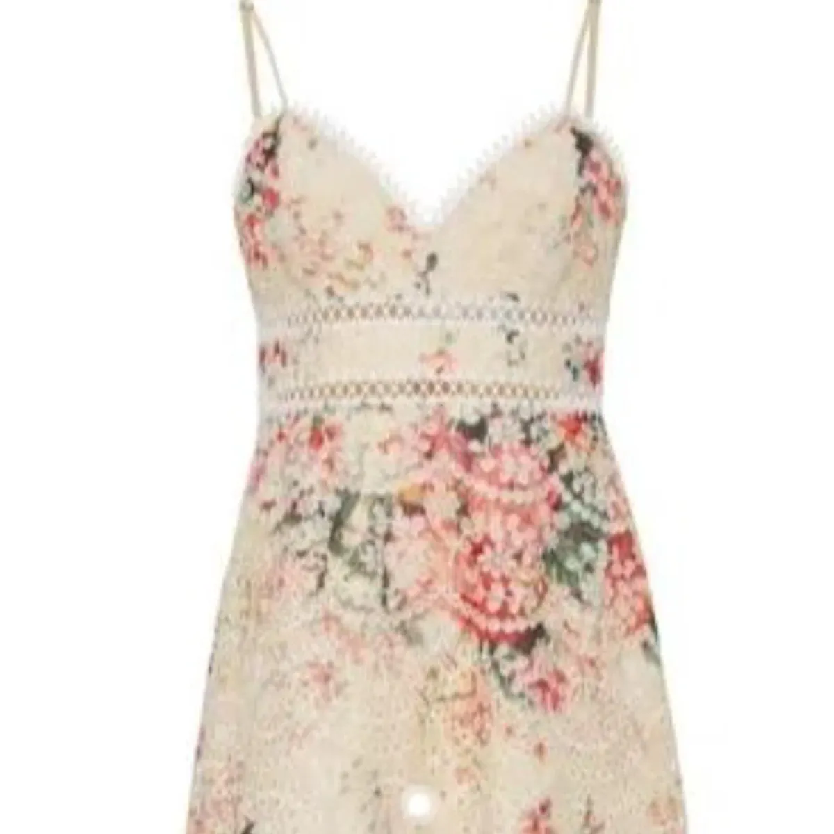 ZIMMERMANN Laelia Diamond Bralette Linen Midi Dress 0 Size 0 - 8 AU, Floral Lace outfit - Image 4