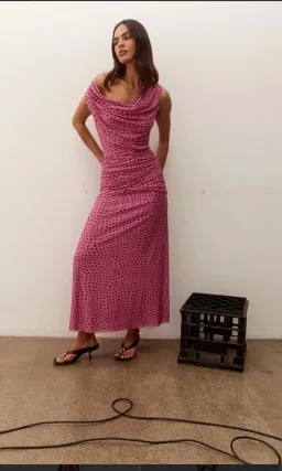 Zuri mauve spot maxi dress for rent on The Volte - image 2