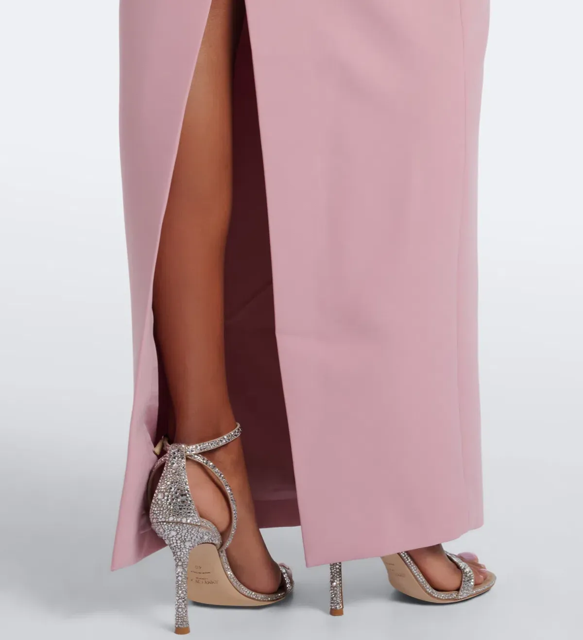 RACHEL GILBERT MALIA GOWN WITH CRYSTAL EMBELLISHMENTS IN ROSEWATER PINK AU 12 | FORMAL MAXI DRESS WEDDING GUEST DRESS - Image 3