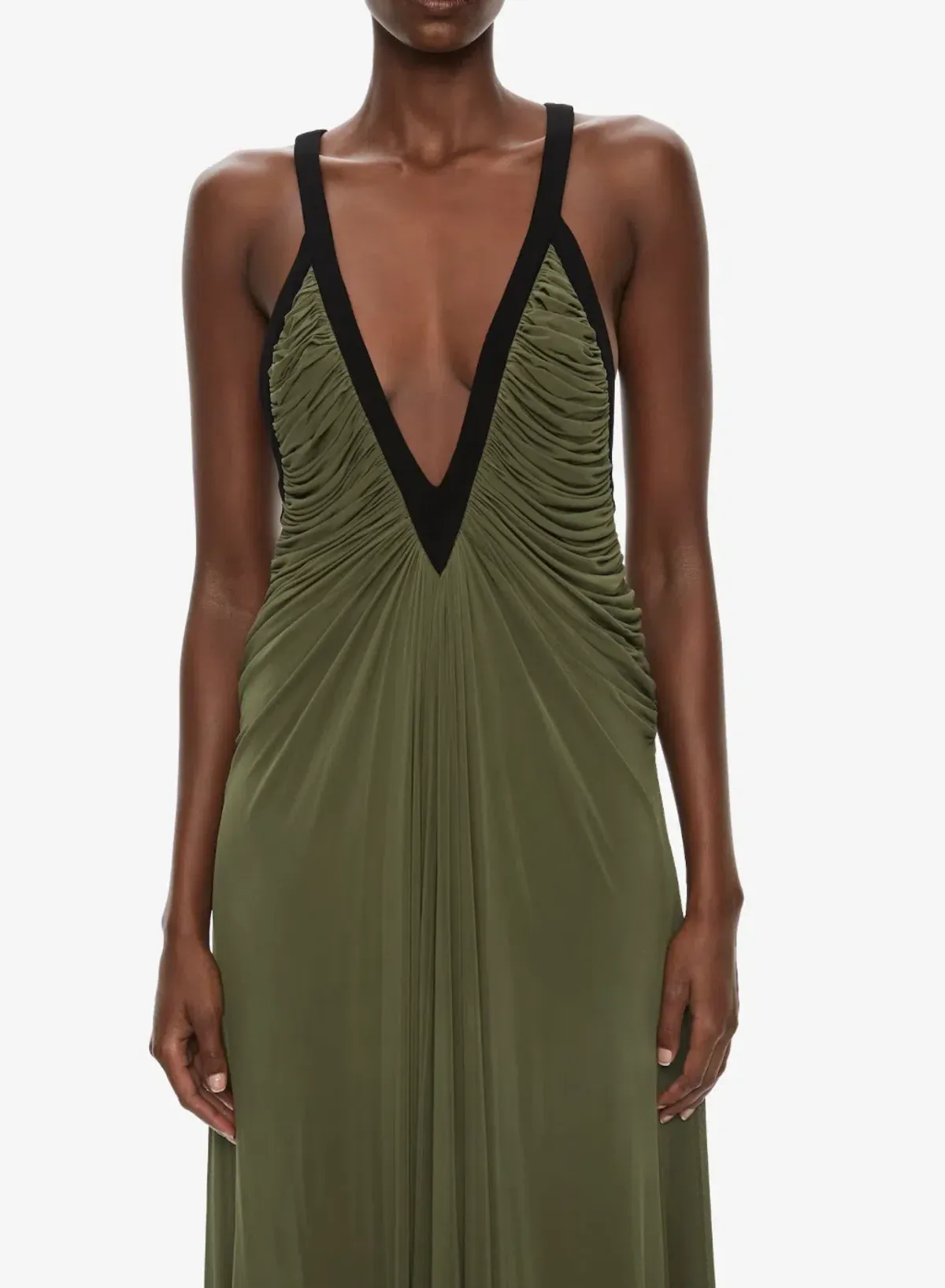 Christopher Esber SUSPENDED JERSEY OUTLINE MAXI DRESS Green in AU 6 - Image 3