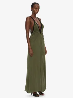 Christopher Esber SUSPENDED JERSEY OUTLINE MAXI DRESS Green in AU 6 for rent on The Volte - image 2