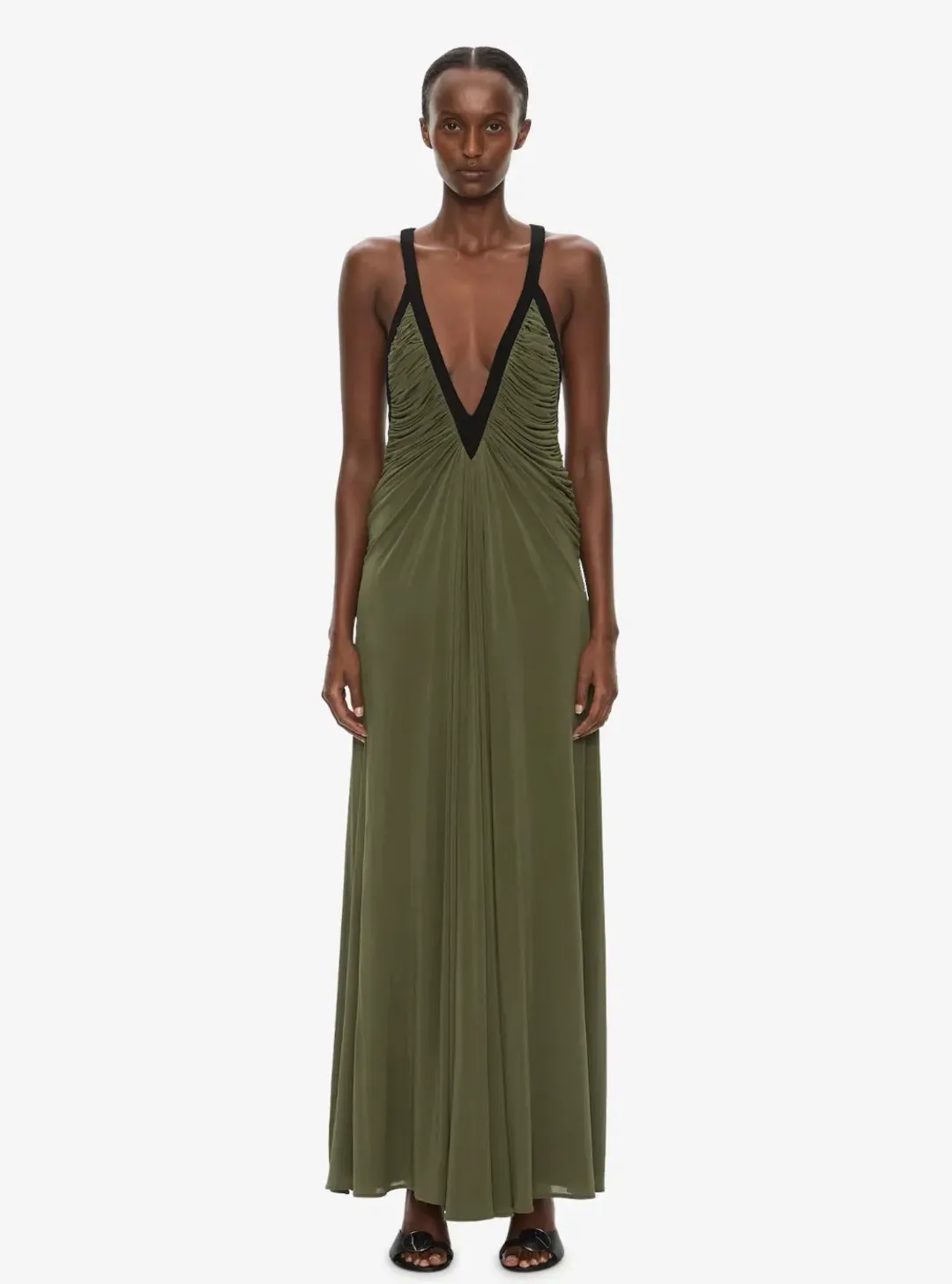 Christopher Esber SUSPENDED JERSEY OUTLINE MAXI DRESS Green in AU 6 for rent on The Volte - main image