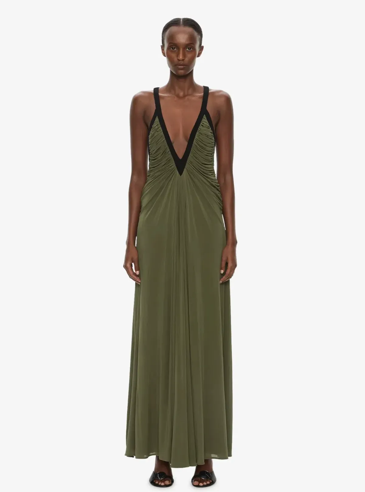 Christopher Esber SUSPENDED JERSEY OUTLINE MAXI DRESS Green in AU 6 - Image 1