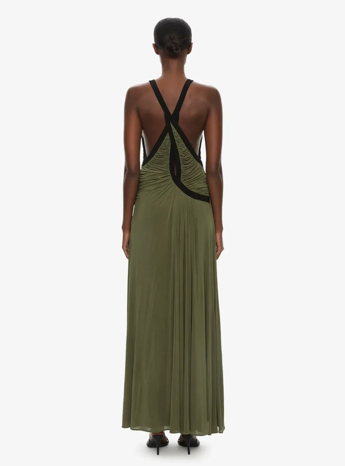 Christopher Esber SUSPENDED JERSEY OUTLINE MAXI DRESS Green in AU 6 - Image 4