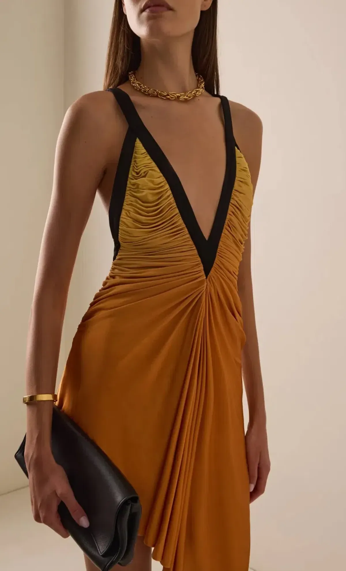 Christopher Esber Exclusive La Isla Suspended Jersey Mini Dress Orange AU 8 - Image 2