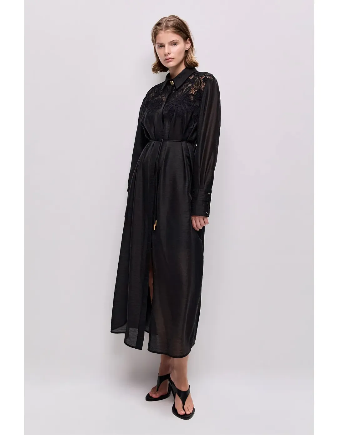 Aje Gia Embroidered Maxi Dress Black Size 14 AU for rent on The Volte - main image