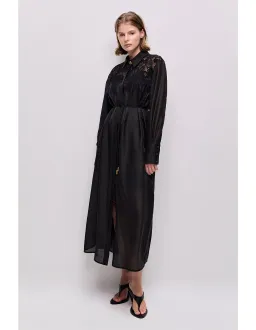Aje Gia Embroidered Maxi Dress Black Size 14 AU for rent on The Volte - image 3