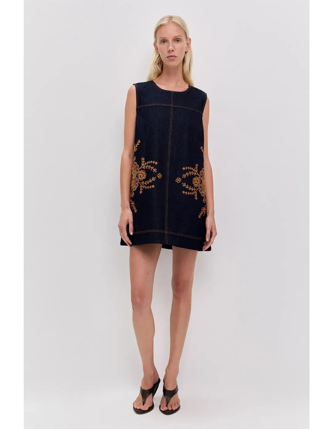 Aje Elora Denim Mini Dress Indigo Size 14 AU for rent on The Volte - main image