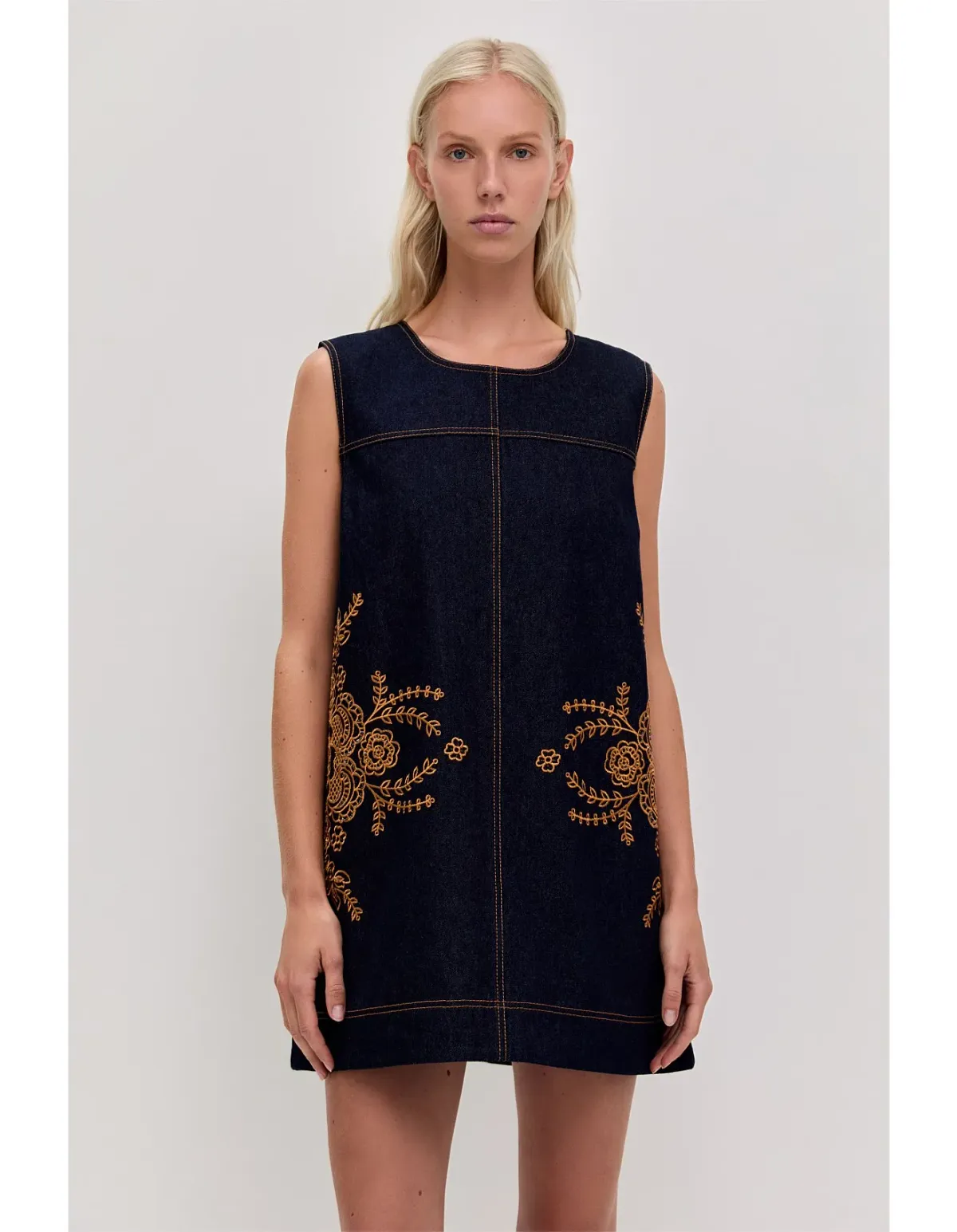 Aje Elora Denim Mini Dress Indigo Size 14 AU - Image 2