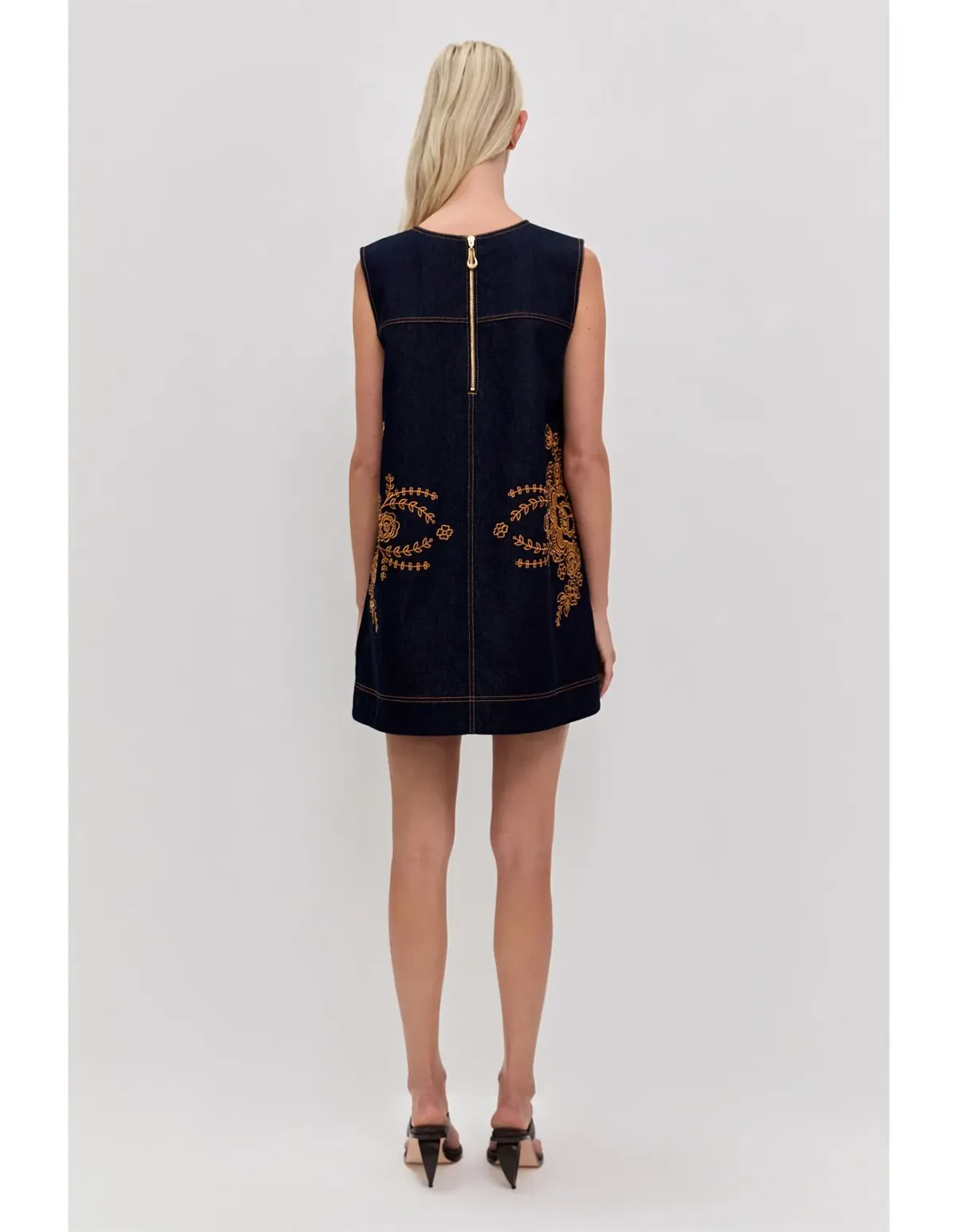 Aje Elora Denim Mini Dress Indigo Size 14 AU - Image 4