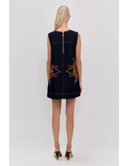 Aje Elora Denim Mini Dress Indigo Size 14 AU for rent on The Volte - image 4
