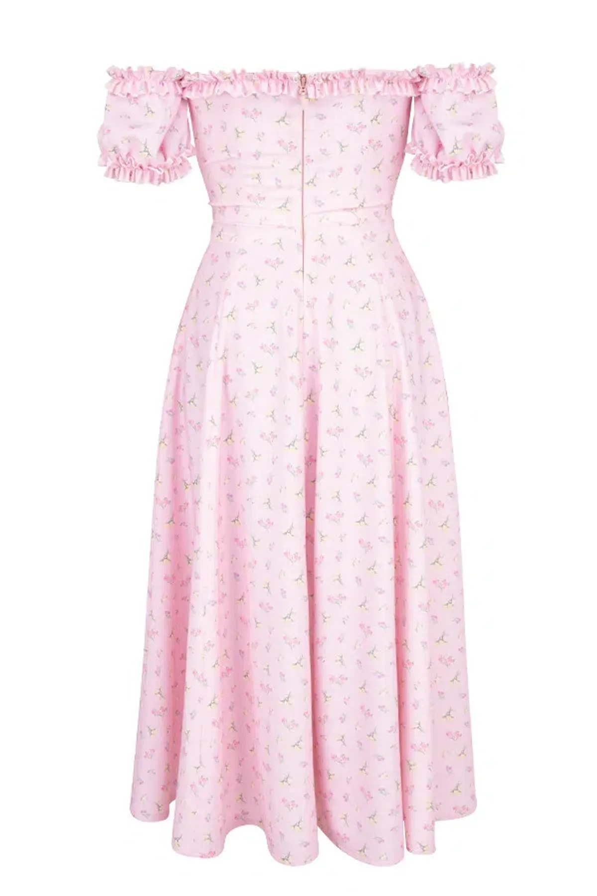 House of CB 'Lauren' Strapless Midi Sundress Pink Floral Size Small / Au 8 - Image 6