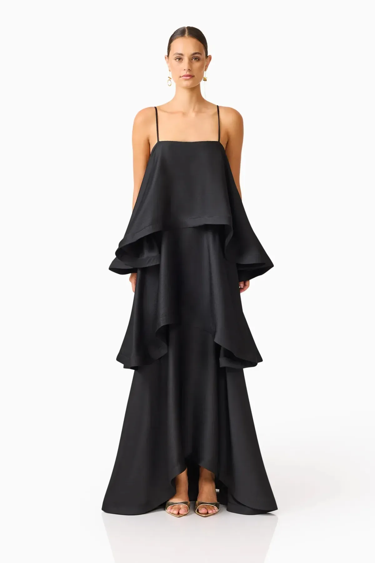 Tilly Tiered Maxi | black for rent on The Volte - main image