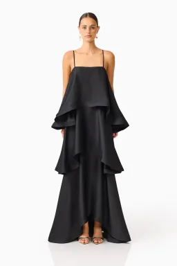 Tilly Tiered Maxi | black for rent on The Volte - image 1