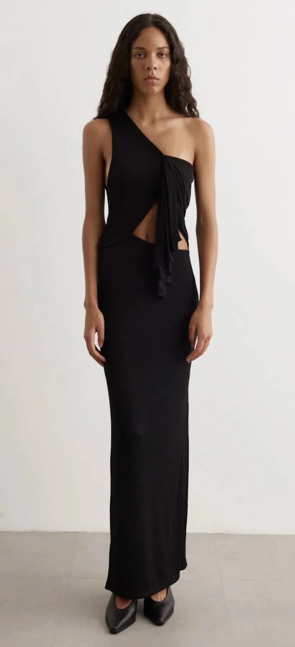 Christopher Esber Black Seneca Swirl Maxi Gown Size AU 8 for rent on The Volte - main image