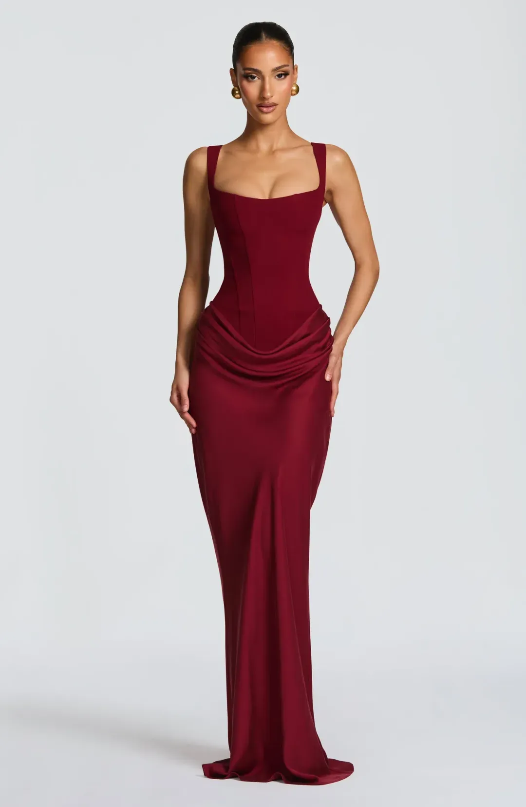 Babyboo Cornelia Maxi Dress - Burgundy L (12/14) for rent on The Volte - main image
