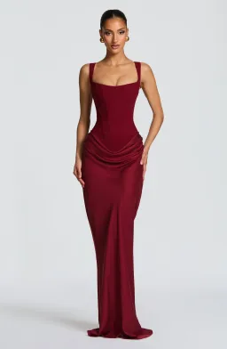 Babyboo Cornelia Maxi Dress - Burgundy L (12/14) for rent on The Volte - image 1