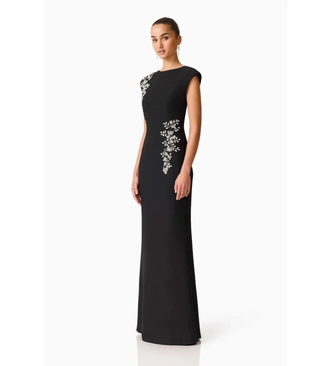 Elliatt Veda Embellished Gown in Black Size L/AU 12 for rent on The Volte - main image