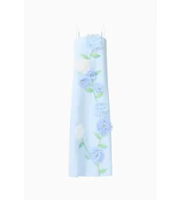 Elliatt Buttercup Embroidered Maxi Dress In Blue Size S/AU 8 for rent on The Volte - image 6