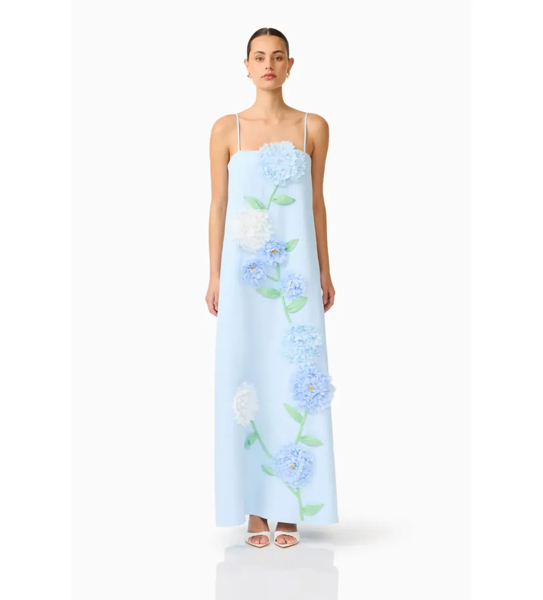 Elliatt Buttercup Embroidered Maxi Dress In Blue Size S/AU 8 for rent on The Volte - main image