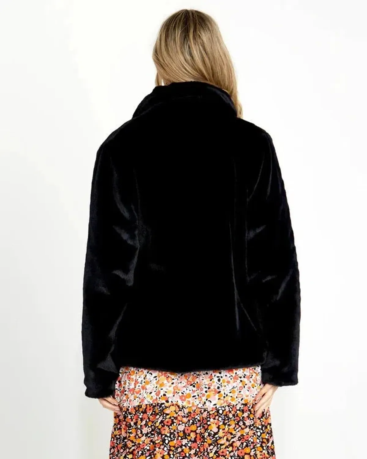Sass Fern Faux Fur Jacket Midnight Blue Size 14 - Image 2