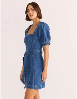 Minkpink Ellis Denim Panel Mini Dress Size XS / 6 for rent on The Volte - image 4