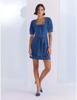 Minkpink Ellis Denim Panel Mini Dress Size XS / 6 for rent on The Volte - image 5