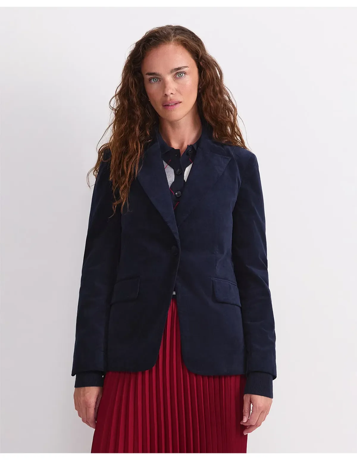 Sportscraft Thea Velvet Blazer Navy Size 12 AU - Image 1