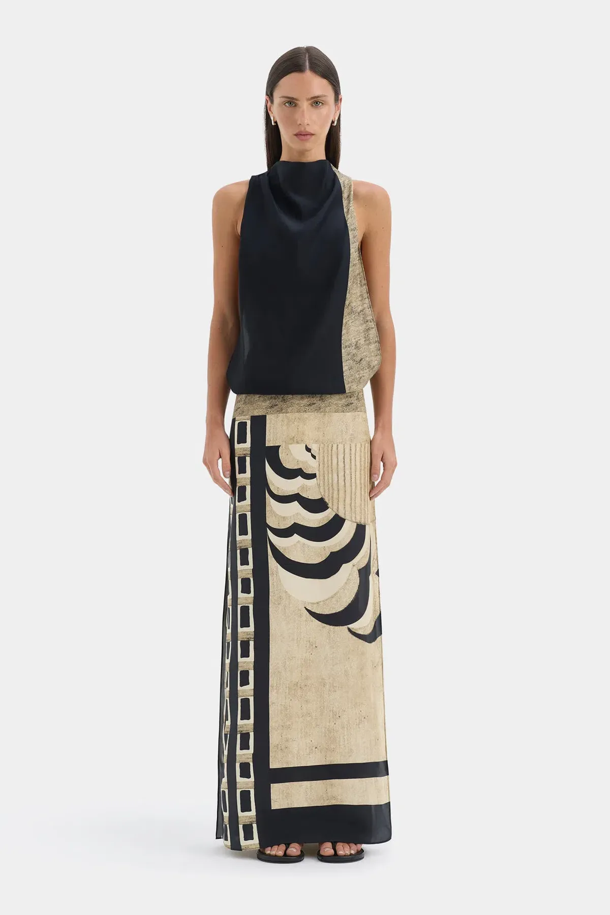 Sir the Label Sona Maxi Dress Geo Scape Size 0P / 6(P) AU - Image 2