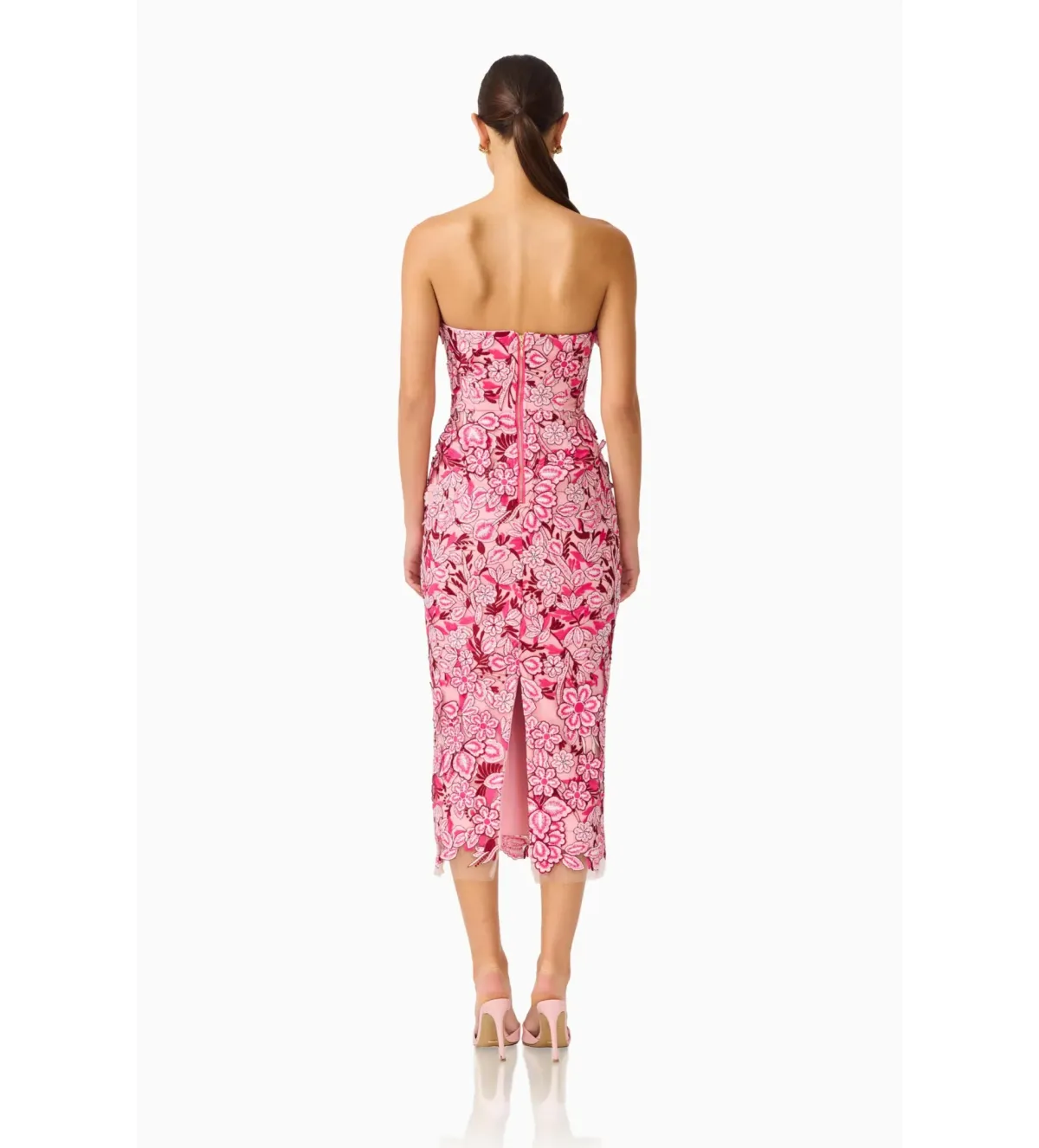 Elliatt Roseate Strapless Midi Dress in Pink Size AU 10 - Image 3