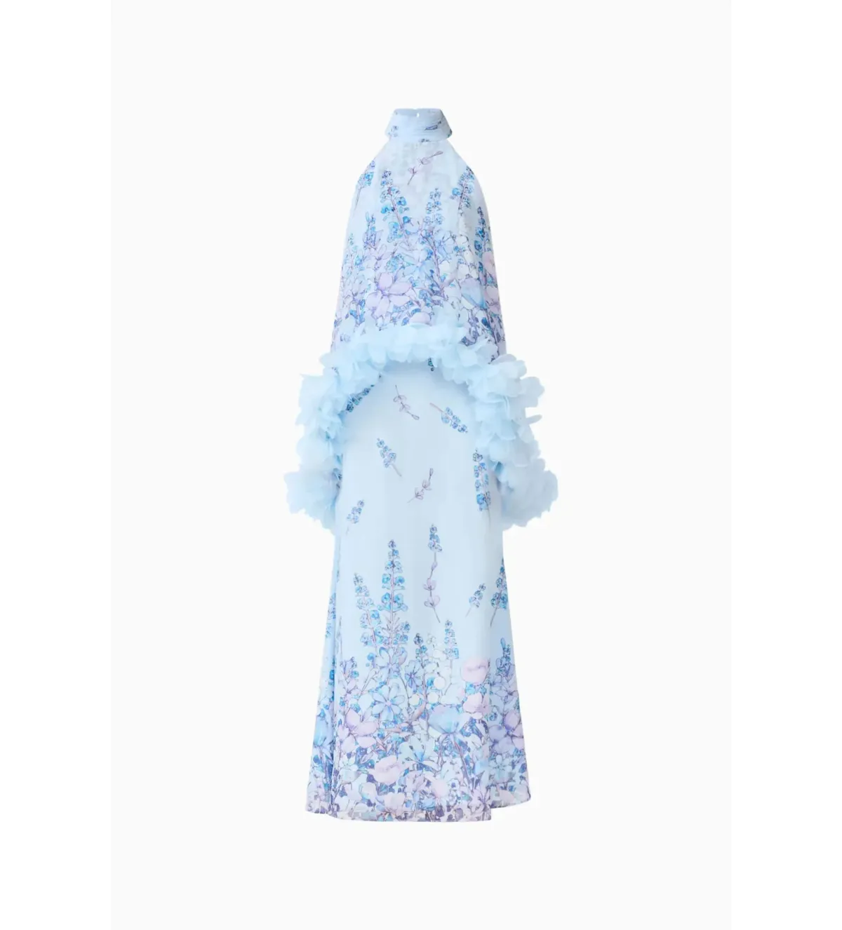 Elliatt Tulsia Floral Cape Maxi Dress in Light Blue Size AU 10 - Image 4