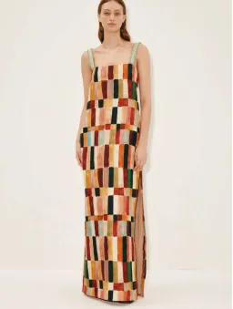 Alemais Moroccan Marjorelle Midi Dress Multi Size 12 for rent on The Volte - image 1